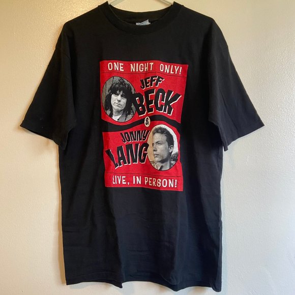 Vintage 1999 Jeff Beck Jonny Lang Tour Shirt Mens Large 90s Rock Band Music Tee - Picture 1 of 7